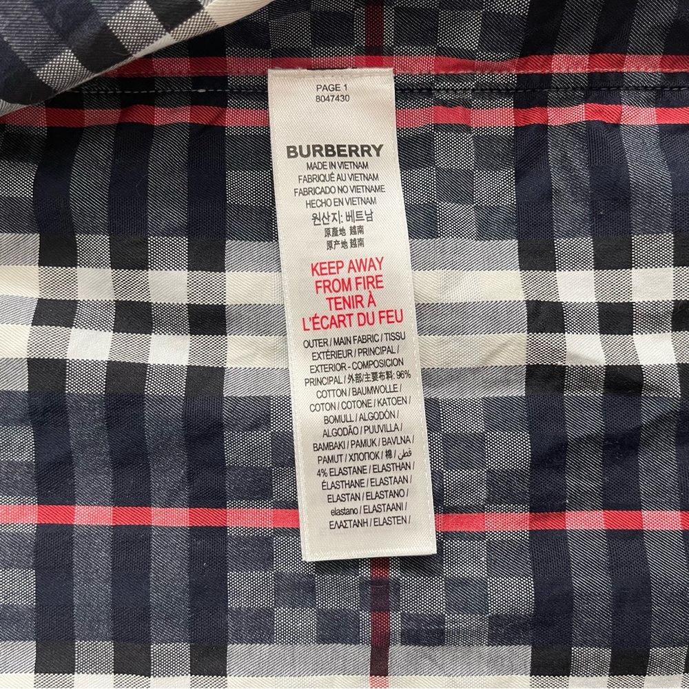 Burberry Toddler Boy Button-Up Shirt Plaid Check Collared 3T - Like New - Picture 6 of 12